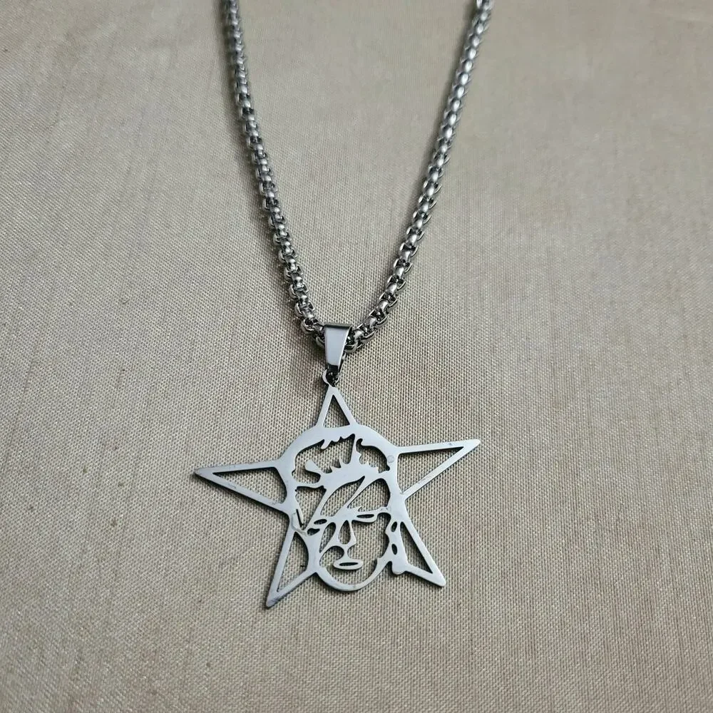 David Bowie Ziggy Stardust necklace, stainless steel